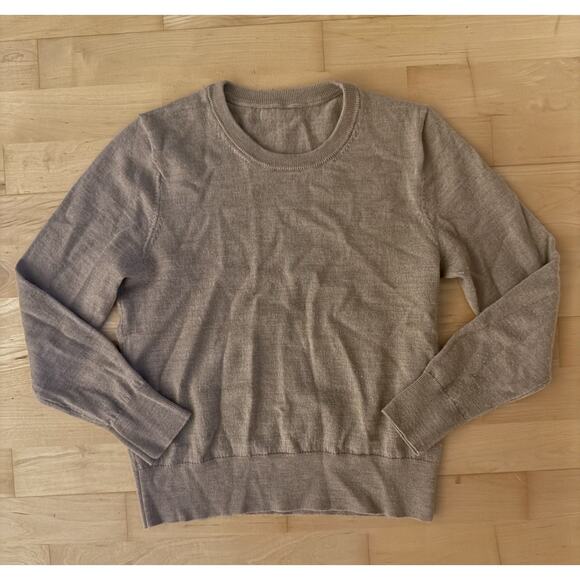 Quince Tan 100% Merino Wool Crew Neck Lightweight Sweater XS - Picture 1 of 2